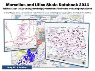 Marcellus and Utica Shale Databook 2014
Volume 1: 2014 Jan-Apr Drilling Permit Maps; Directory of Active Drillers, Well & Property Valuation
87 Detail Maps & Charts, Individual County Maps for Permits Issued Jan-Apr; Regulatory/Legal Update; Permits by Driller and More!
May 2014 Edition
 