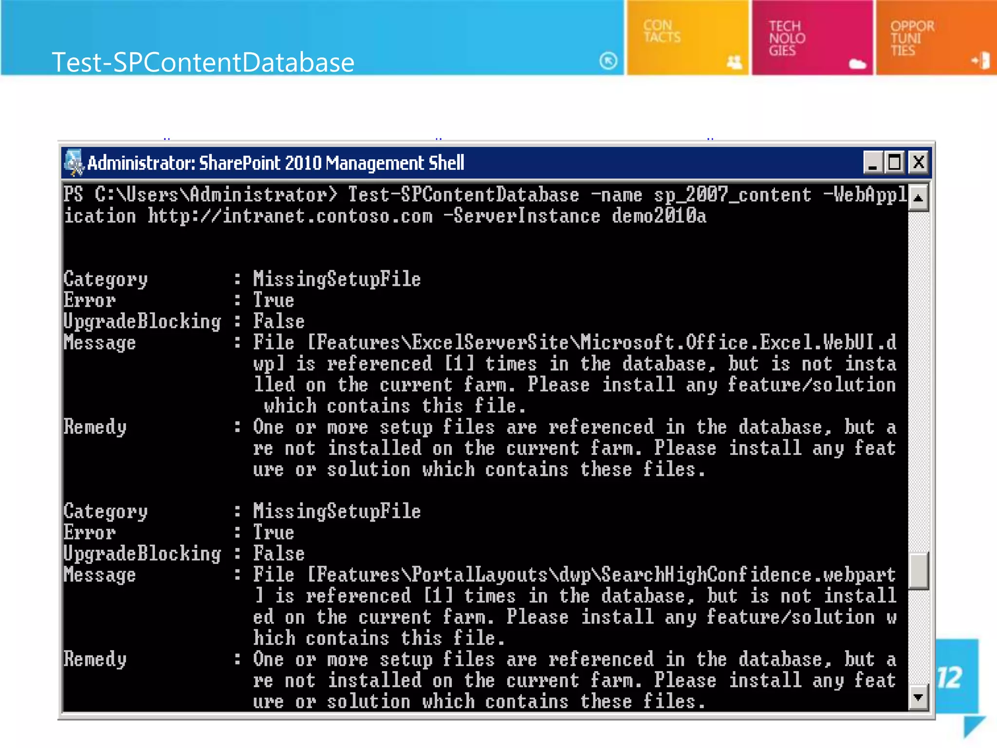Test-SPContentDatabase
 