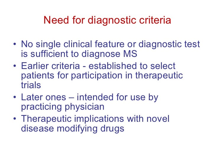 MS diagnostic criteria