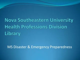 MS Disaster & Emergency Preparedness
 