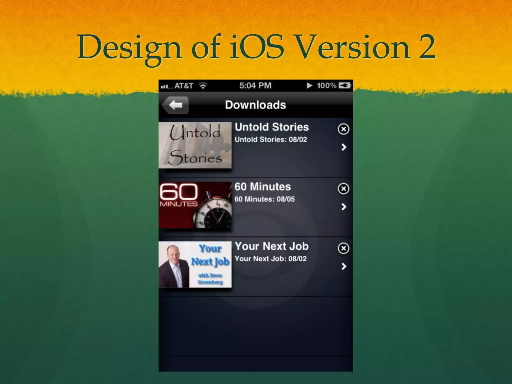 Design of iOS Version 2
 