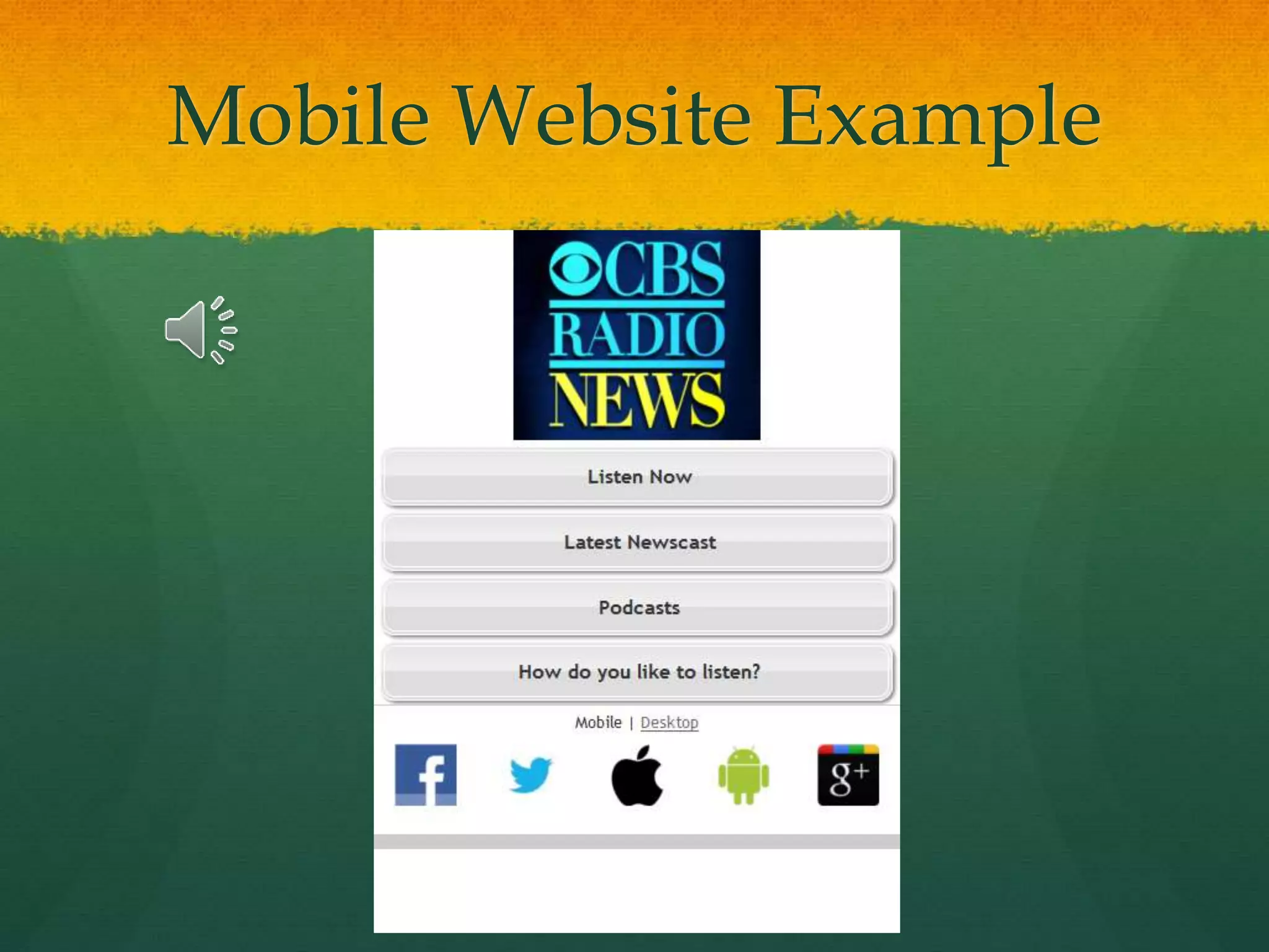 Mobile Website Example
 