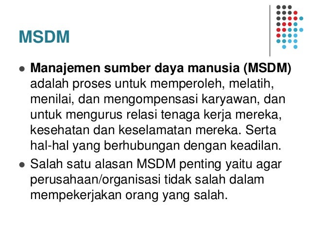 MSDM BAB 1 Pengantar Manajemen Sumber Daya Manusia 