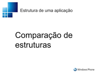 Estrutura de uma aplicaçãoComparação de estruturas
