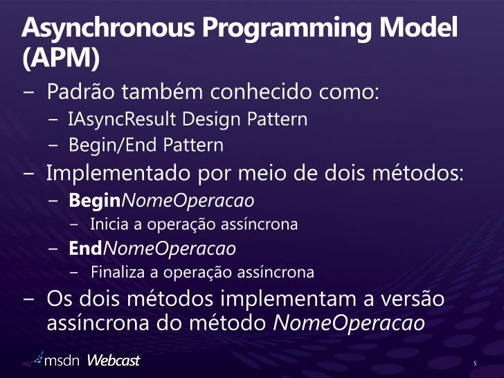 IAsyncResult Pattern ou Asynchronous Programming Model (APM)