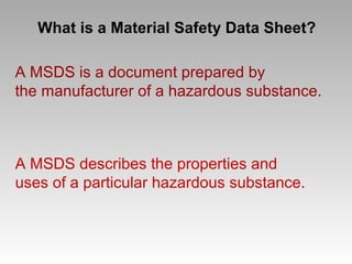 Material Safety Data Sheets | PPT