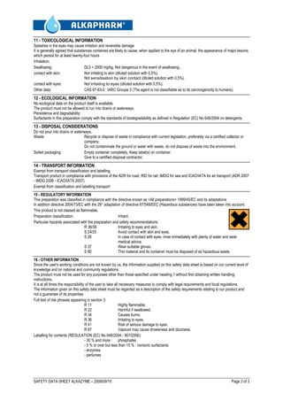 Msds alkazyme-en-20080910 | PDF