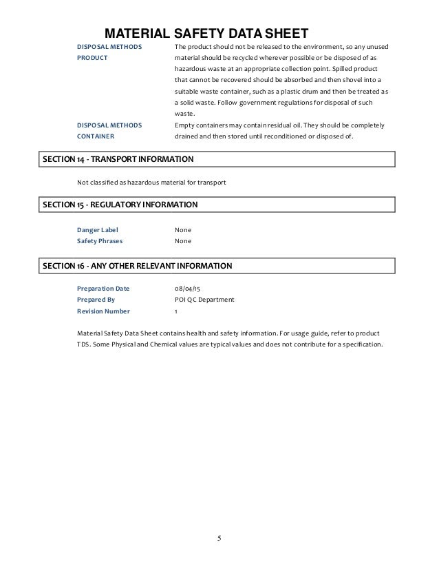 Pertua's Automatic Transmission Fluid Material Safety Data Sheet