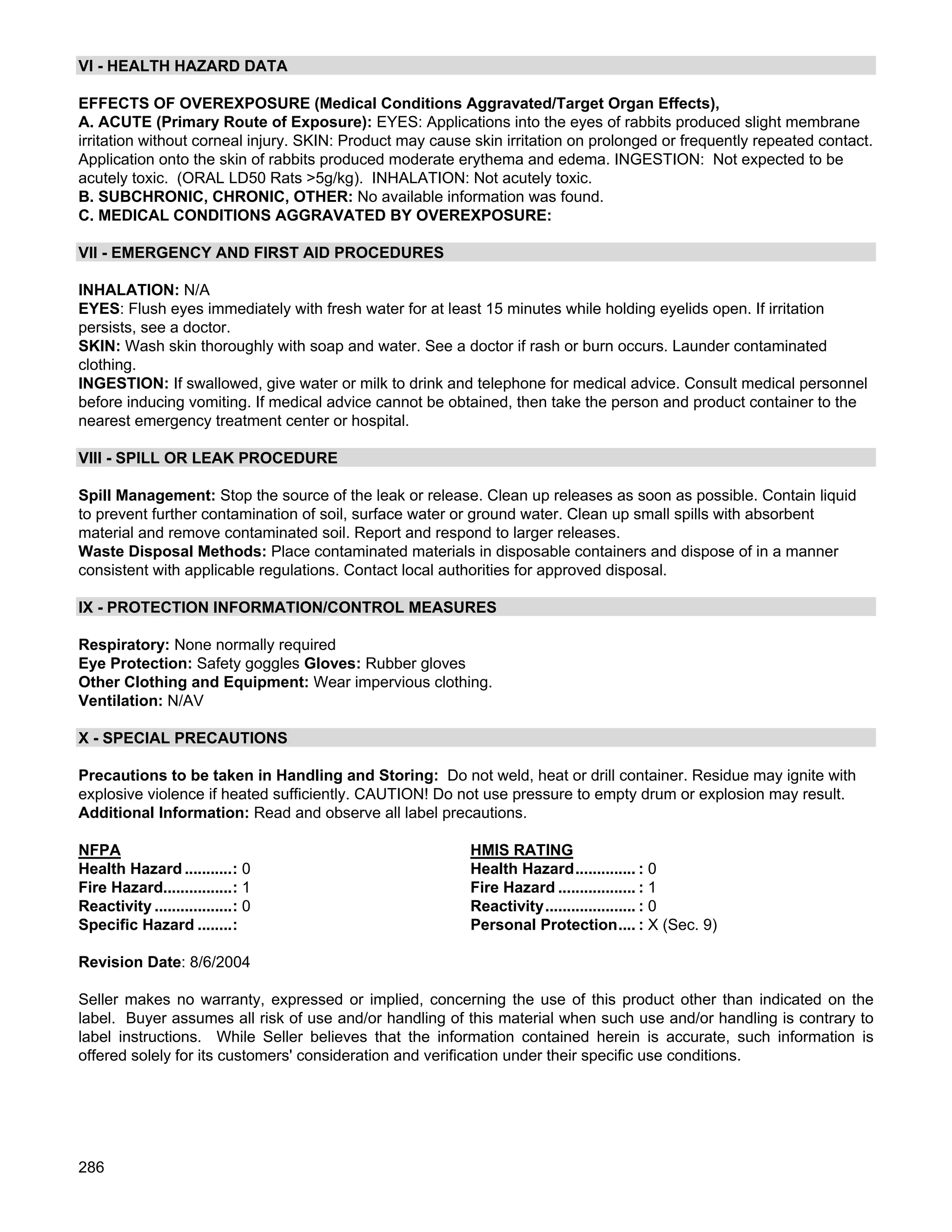 Msds totaline oil | PDF