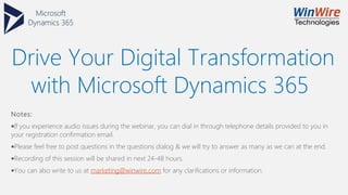 Drive Your Digital Transformation with Microsoft Dynamics 365 | PPT