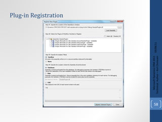 Plug-in Registration 09/08/11 Microsoft Dynamics CRM 2011 Techinical. Author – Anil Chelasani 