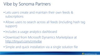 Microsoft Dynamics CRM Activity FeedsSimplified business insight and collaboration capabilities