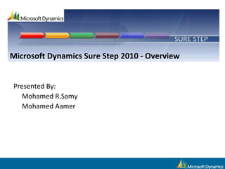 Presented By: Mohamed R.Samy Mohamed Aamer Microsoft Dynamics Sure Step 2010 - Overview 