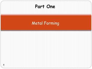 Metal Forming
8
Part One
 