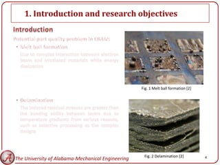 1. Introduction and research objectives




                                                   Fig. 1 Melt ball formation [2]




                                                    Fig. 2 Delamination [2]         4
The University of Alabama-Mechanical Engineering
 