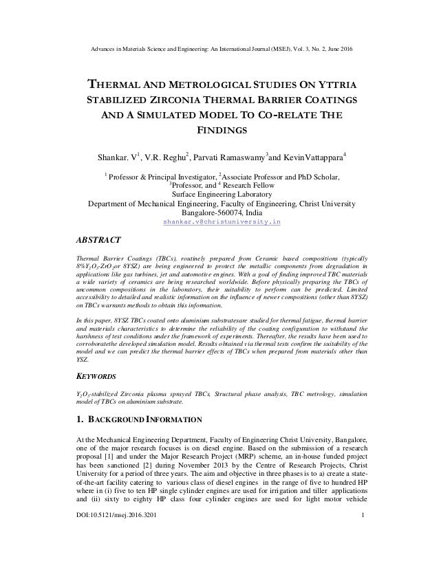 thermal and metrological studies on yttria stabilized zirconia therma cover letters msej