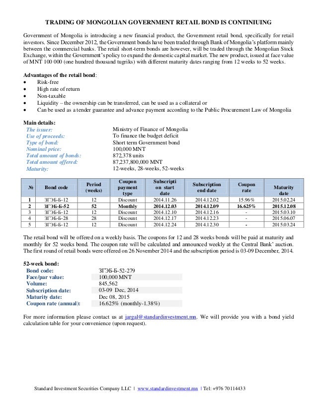04.12.2014, MSE Listed Securities, Standard Investment Securities