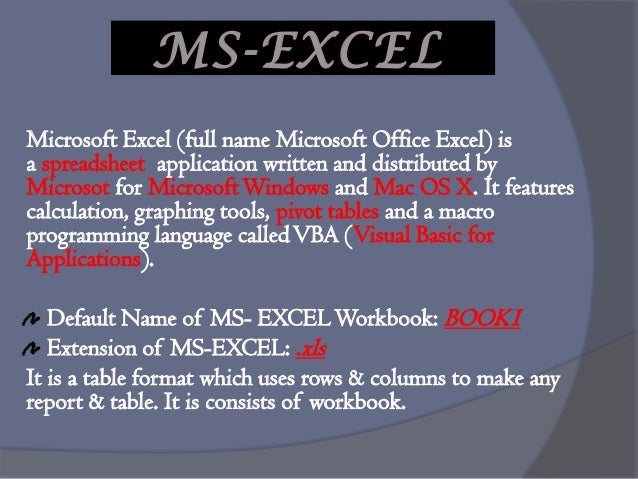 microsoft excel assignments
