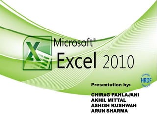 Presentation by:- 
CHIRAG PAHLAJANI 
AKHIL MITTAL 
ASHISH KUSHWAH 
ARUN SHARMA 
 