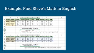Example: Find Steve’s Mark in English
 