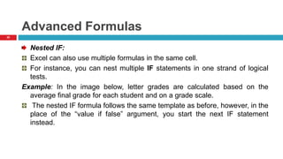 First Instance Formula Introduction to micro soft Training ms Excel.ppt