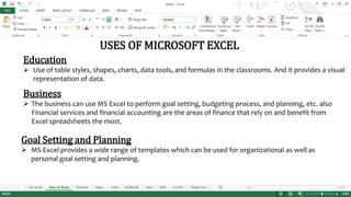Ms Excel- Its uses & Functions.pptx