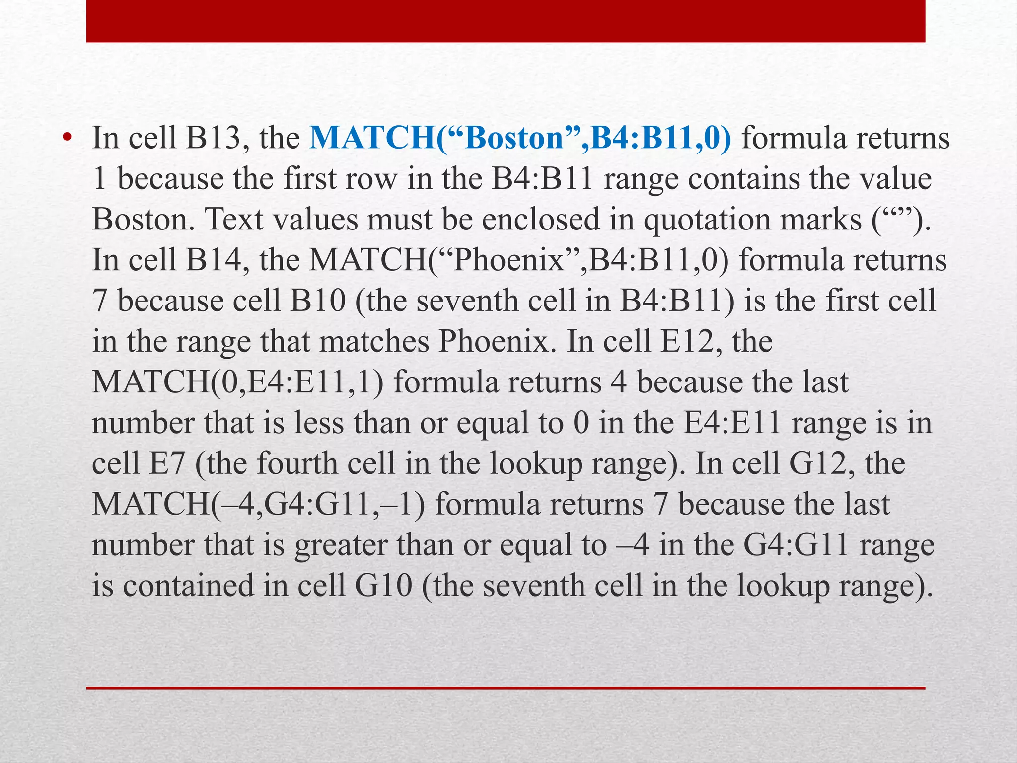 Ms excel match function pptx