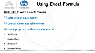 Comprehensive Guide to Using MS Excel Spreadsheets and Formulas | PPTX