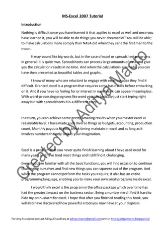 excel 2007 tutorial doc excel 2007 tutorial doc