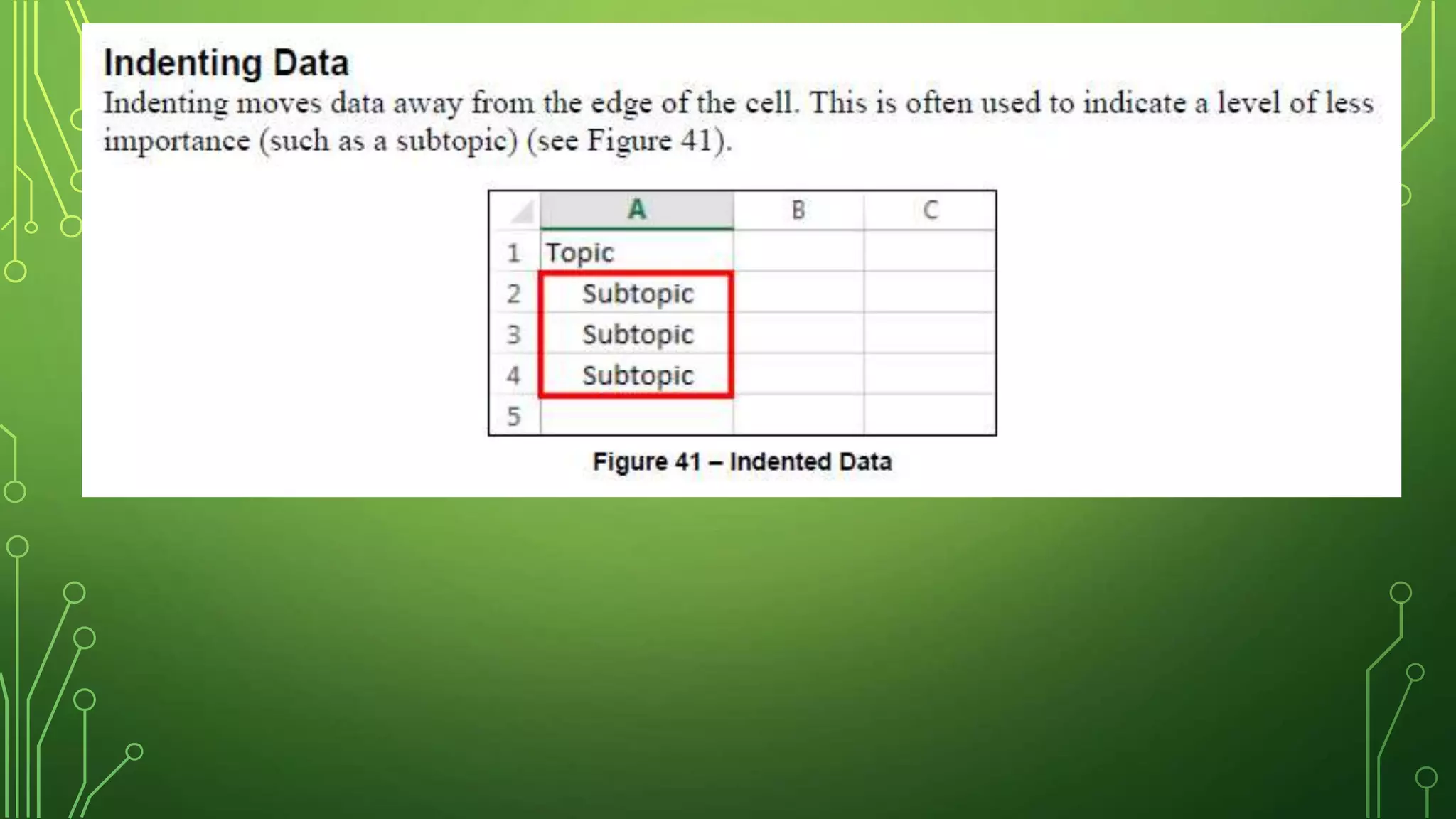 Ms excel 2013 formatting worksheets
