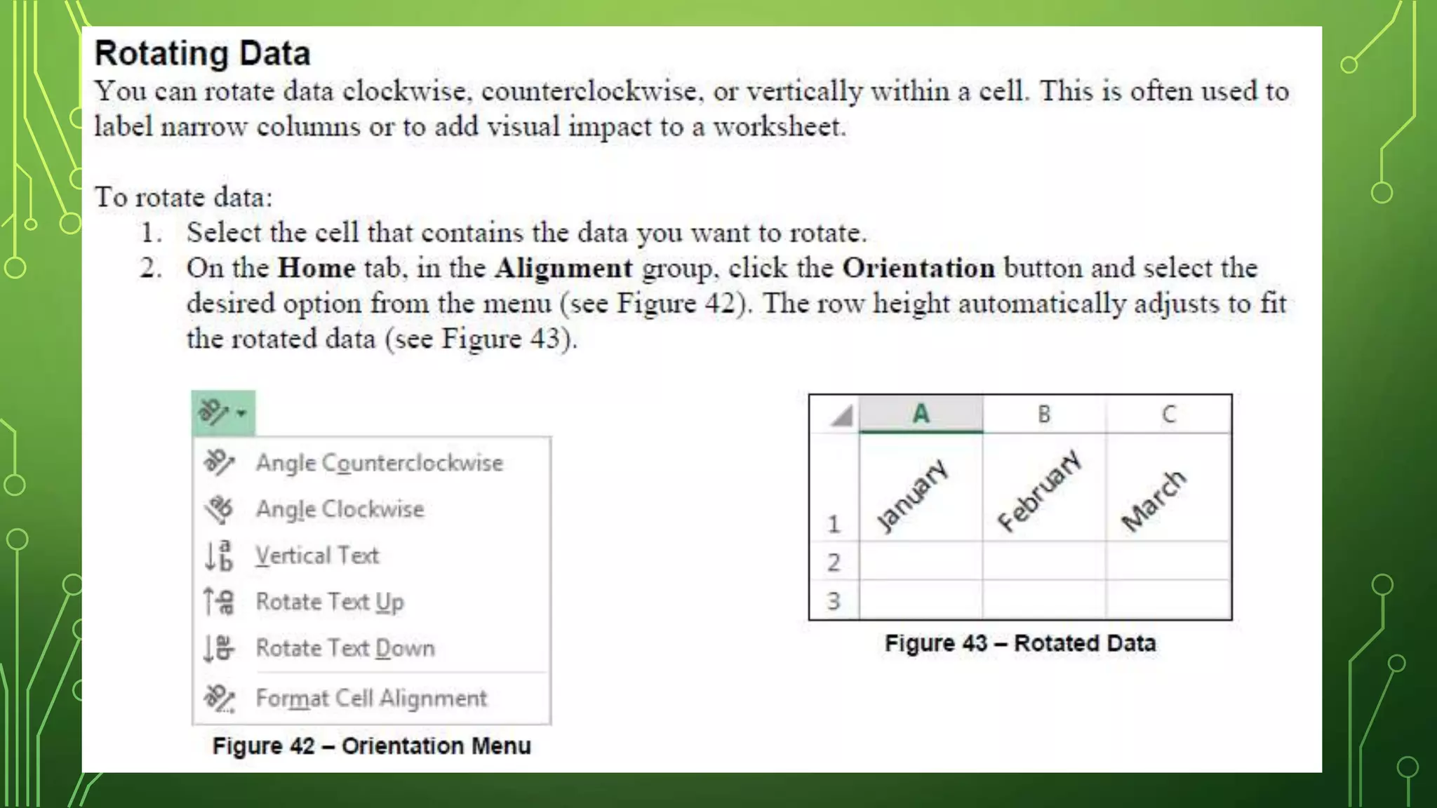 Ms excel 2013 formatting worksheets