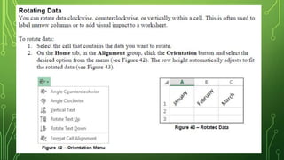 Ms excel 2013 formatting worksheets