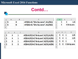 Contd…
Microsoft Excel 2016 Functions
 