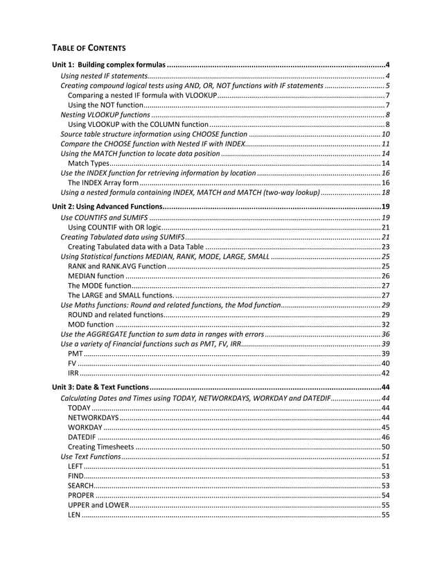 MS Excel Advanced Functions and Formulas.pdf | Databases | Computer ...