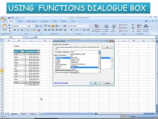 USING FUNCTIONS DIALOGUE BOX
 