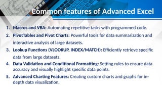 A detailed introduction of MS Excel is given in short | PPTX
