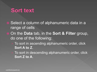 Data Management in Excel | PPTX