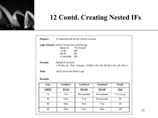 XP
12 Contd. Creating Nested IFs
23
 