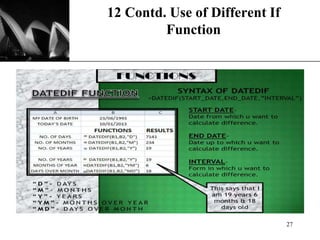 XP
12 Contd. Use of Different If
Function
27
 