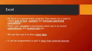 Ms excel vs MS Word | PPT
