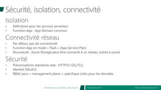 Microsoft experiences’17#experiences17Architectures Serverless dans Azure
 
