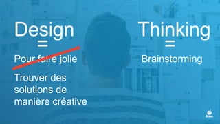 ThinkingDesign
=
Pour faire jolie
Trouver des
solutions de
manière créative
=
Brainstorming
 