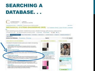 SEARCHING A DATABASE. . .  