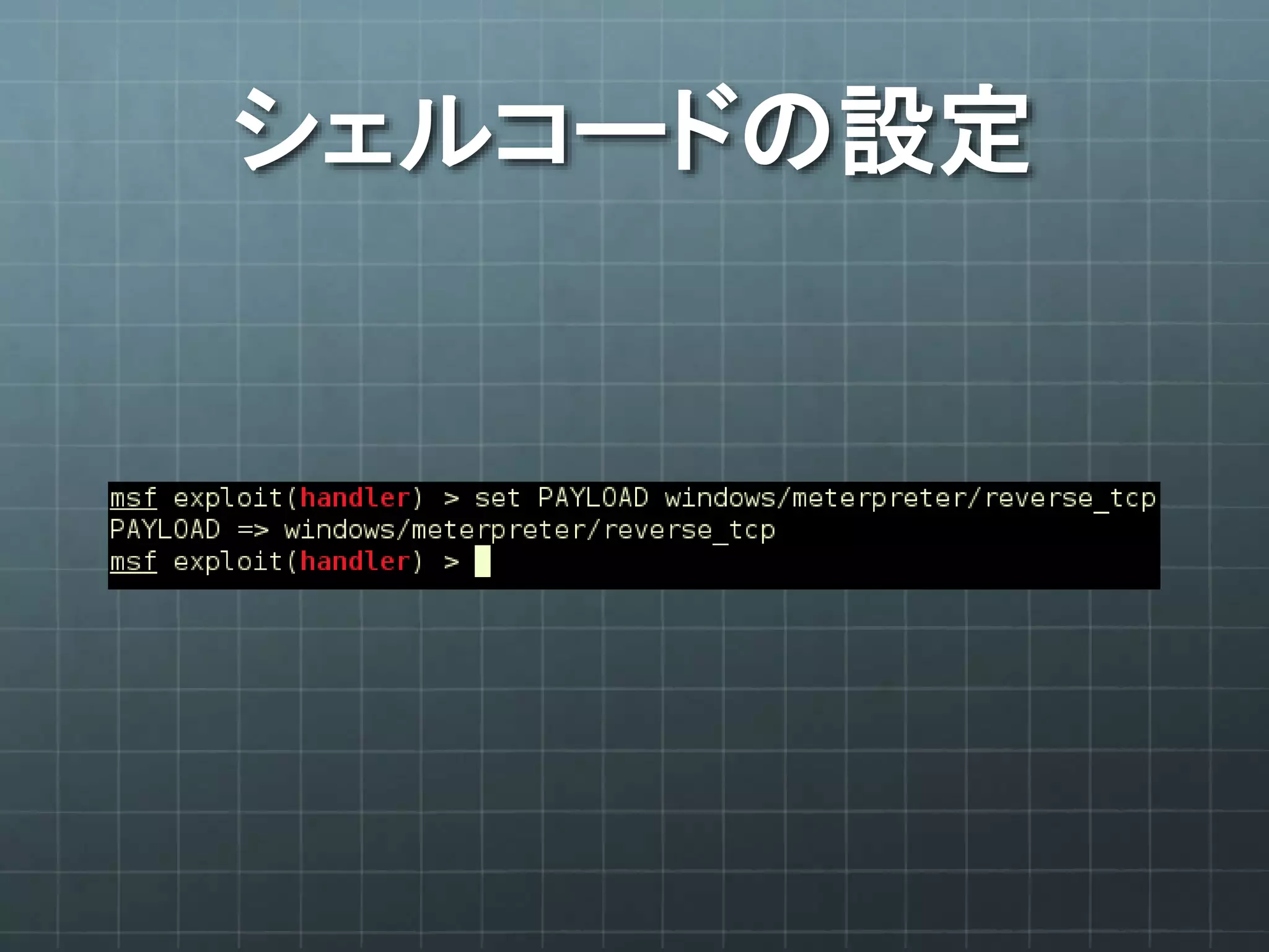 シェルコードの設定
 