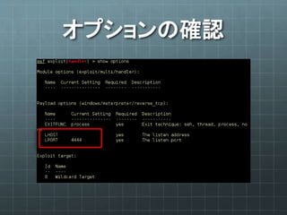 オプションの確認
 
