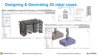 © 2016 Autodesk© 2016 Autodesk Join the conversation #AU2016 #FabForumMEP & Structural Fabricators Forum
Designing & Generating 3D rebar cages
 