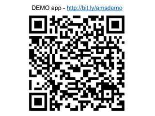 DEMO app - http://bit.ly/amsdemo

 