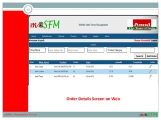 Order Details Screen on Web
12
mSFM – Presentation Ver 1.0
 