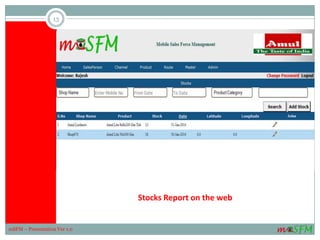 Stocks Report on the web
13
mSFM – Presentation Ver 1.0
 