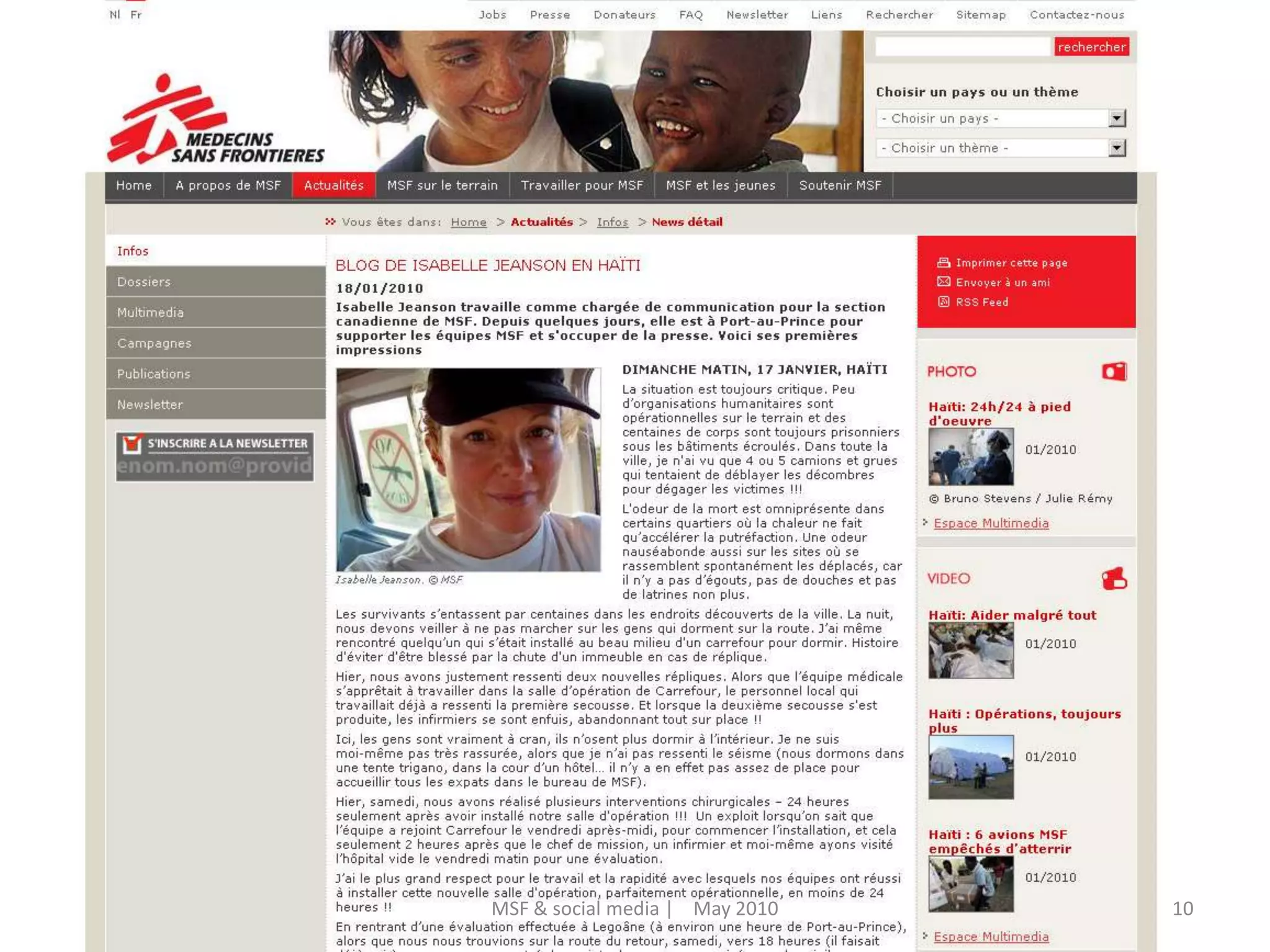 10MSF & social media |    May 2010